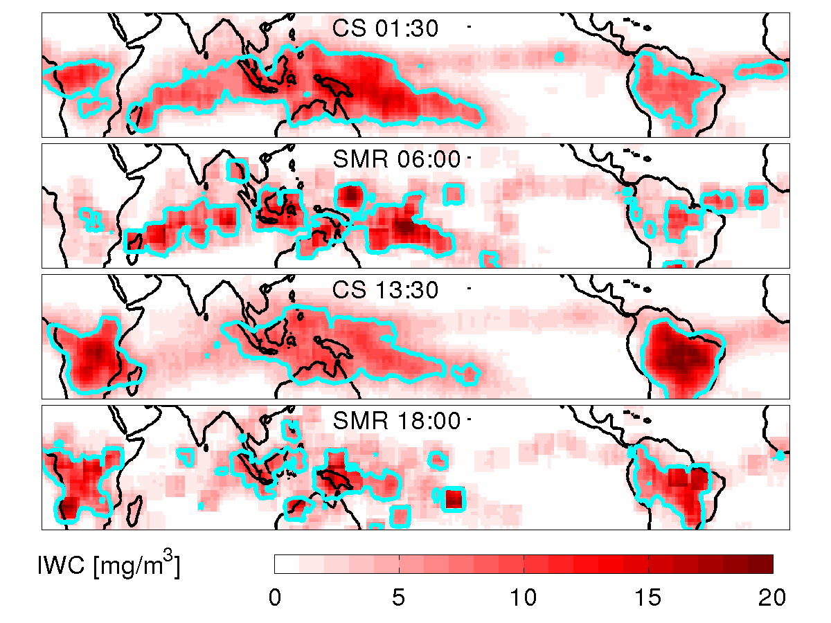 IWC ifrån Odin-SMR och CloudSat (CS)