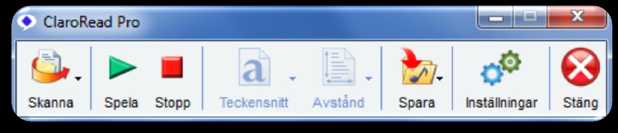 3 (5) Läsa med talsyntesen Öppna ett Word-dokument och starta ClaroRead Pro. 1. Talsyntesens verktygsrad lägger sig automatiskt överst.