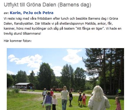 skolans/förskolans teambloggsida. Tre punkter efter texten berättar att det finns mer text att läsa i själva blogginlägget.