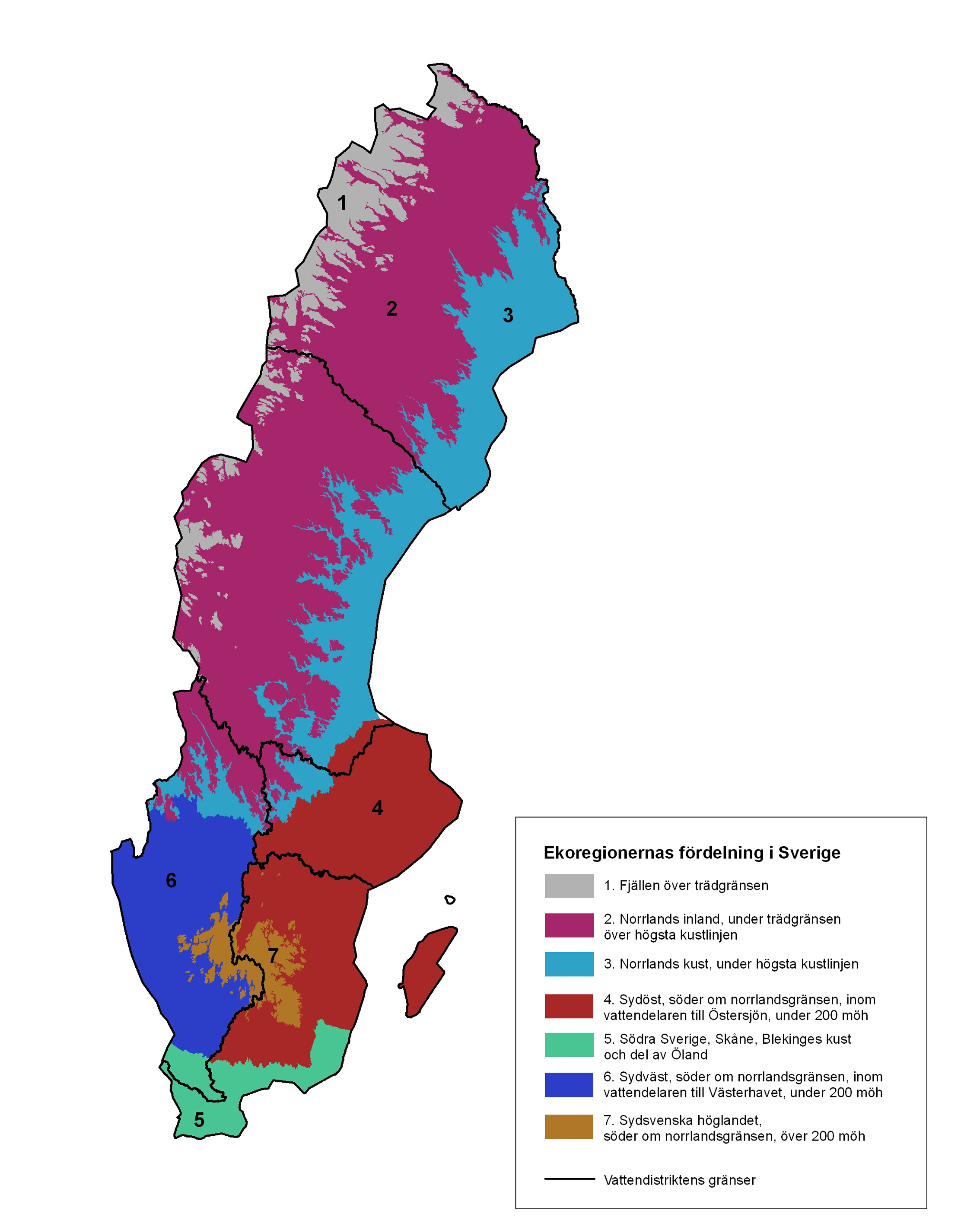 Beskrivning av vattendistriktet Karta 4.
