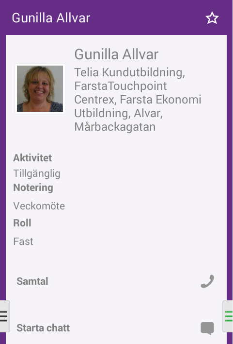 Chatt Du startar en chatt genom att söka upp en