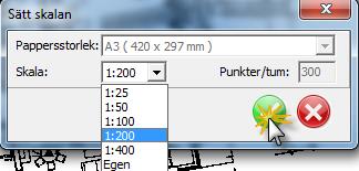 Har du däremot en ritning som inte är skalenlig kan du sätta ut skalan manuellt