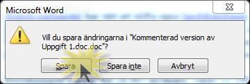 3. När du klickar på dokumentet startas OES, filen laddas ner och öppnas i Word. 4. Nu kan du göra dina kommentarer helt fritt som du annars skulle göra. 5.