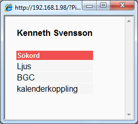 4.2.6 Resultat av katalogsökning Resultatet av sökningen sve k i snabbsökfältet gav följande resultat. Klicka på raden för den person du önskar fler uppgifter om.