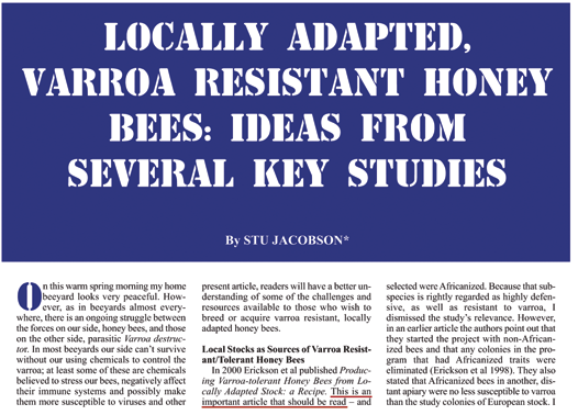 Bees from Locally Adapted Stock: a Recipe (Att producera toleranta bin från en lokalt anpassad population av bin).