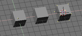 Bekräfta genom att klicka med MK1 på undre raden eller avbryt genom att bara flytta musen utanför. Vi vill nu lägga till en kub. Den kommer att vara centrerad kring 3D-markören som finns i origo.