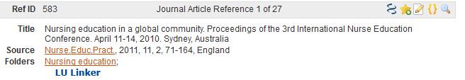 När man har fått in referenser via Import-funktionen presenteras dem i en lista. Om man inte har importerat dem till en särskilt folder ligger de tillfälligt i Last Imported -foldern.