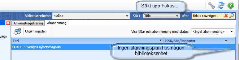 Exemplardetaljer Vid arbete med ankomstregistrering, påminnelse och reklamation av häften kan det finnas behov av att se exemplarets egenskaper.