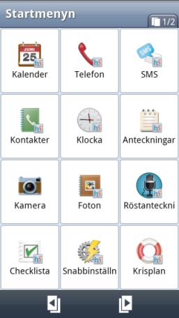 Startmenyn ett skyddande skal Handi Startmeny är en förenklad