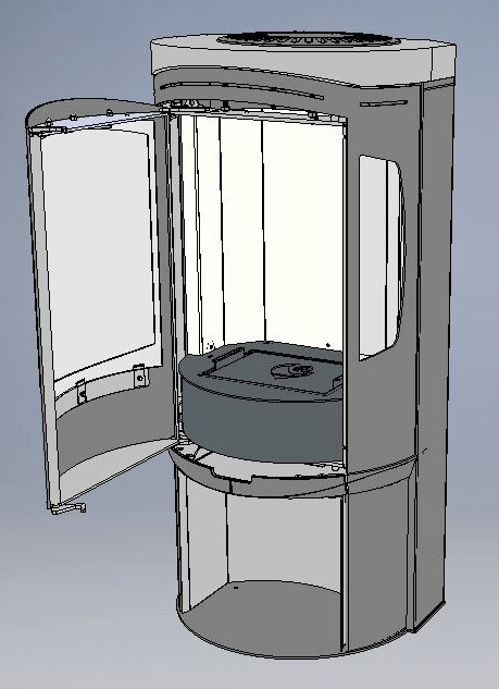 Teknisk info Camina Art Paris Camina Art Paris har två elipsformade sidoglas. Spisen är liten och effektiv och kräver liten golvyta.