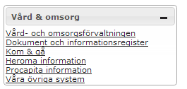 På förvaltningens ingångssida finns alla nyheter som riktar sig till Vård- och omsorgsförvaltningen samlade. Dessa nyheter syns också på förstasidan när du är inloggad.