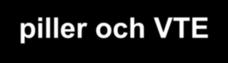 Fetma, p-piller och VTE Obese women + COC vs normal weight women without COC Abdollahi et al (Thromb Haemost 2003;89:493-8) Case-controll study, 454 cases, Matched controls. 10.2 (3.