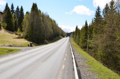 Figur 4. Vägens närområde Vägbredden är 7 m och den aktuella sträckan för stigningsfält är ca 1400 m årsmedeldygnstrafik (ÅDT)(2010) 1779, varav 257 tunga fordon.