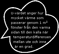 Märkningen består av energiklasserna A-G som baseras på fönstrets U-värde. A klassade fönster har U-värde 0,9 W/m² C och G klassade 1,5 W/m² C.