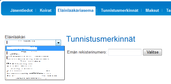 Finska Kennelklubben 22.10.2014 11(13) Sammanslutningsuppdaterarens kompetens finns som standard. Uppgifterna sparas genom att trycka på Spara uppgifterna.