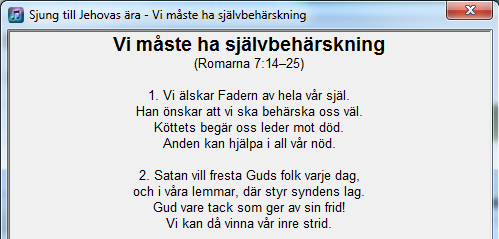 Ljudbordet Programmet innehåller en spelare för Rikets sånger samt två inspelare för programpunkterna.