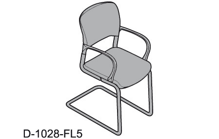 Filio D-1028-F3 Lackerat metallstativ, svart (B11) eller silvergrått (B22). Klädd sits. Rygg av grafitsvart plast. D-1028-F3 tyg priskl. 1 1355 tyg priskl. 2 1432 tyg priskl. 3 1480 tyg priskl.