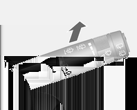 Instrument och reglage 65 Bakrutetorkare/ bakrutespolare Bakrutetorkare/bakrutespolare (endast kombikupé) Torkare Tryck på strömställaren i änden på spaken för att använda bakrutetorkaren.