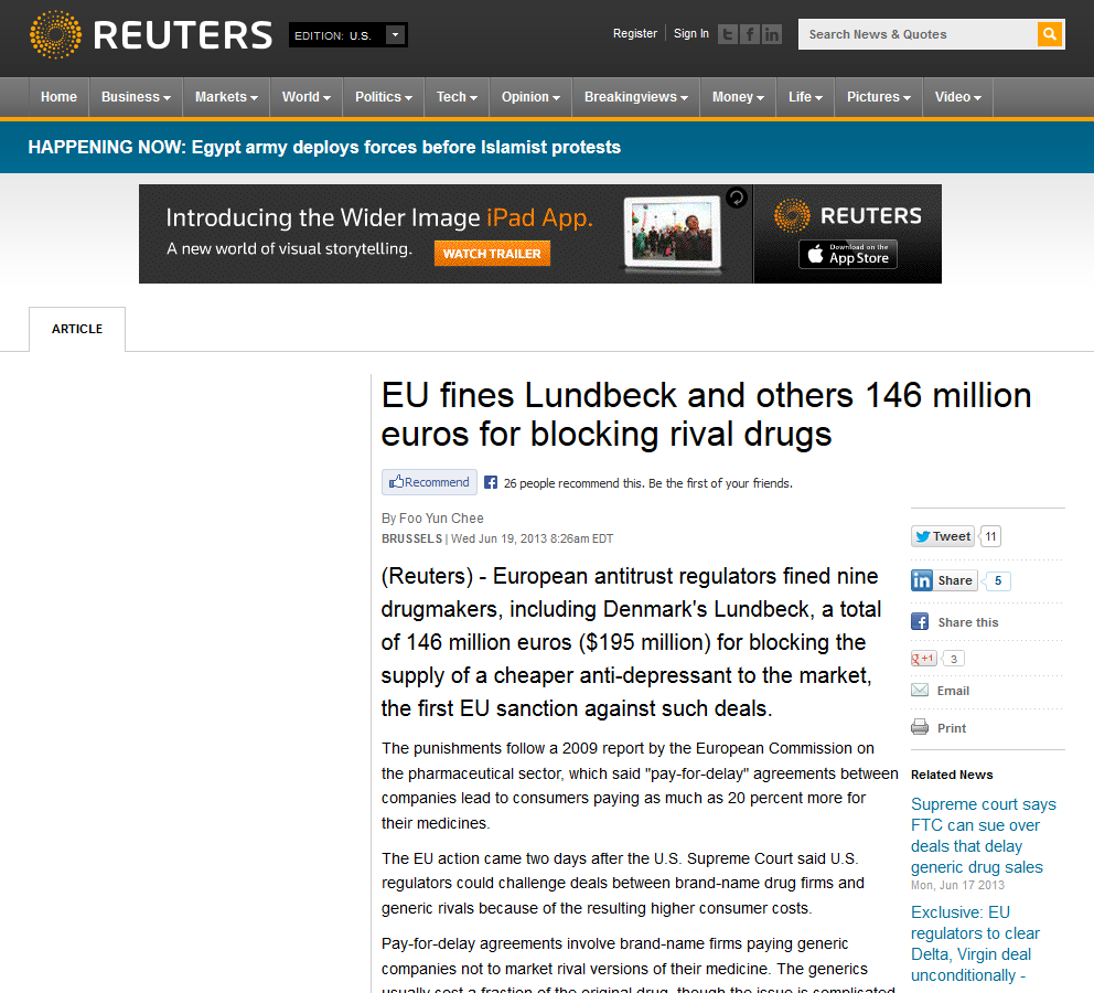 Källa: Reuters, 19 juni 2013.