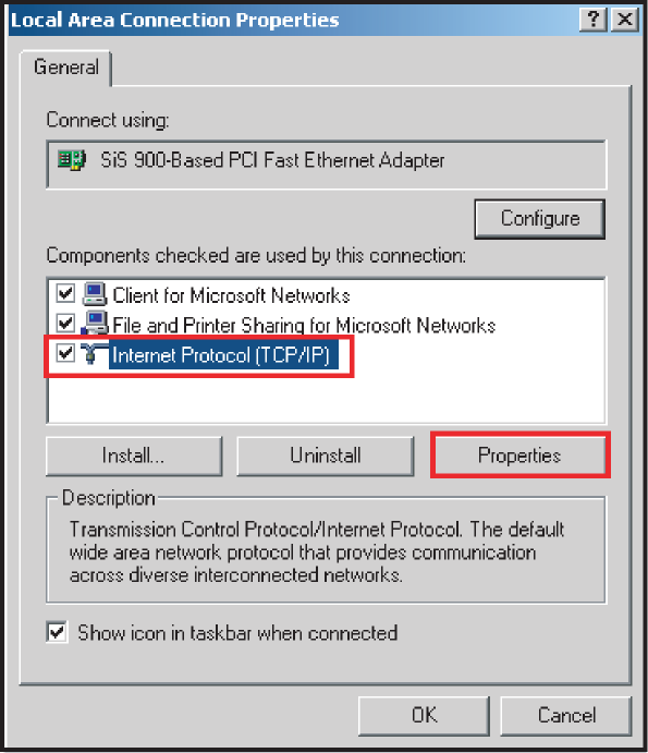 Anslut datorn till projektorn 1. Hämta en IP-adress (10.0.50.100) från projektorns LAN-funktion. 2. Välj Verkställ och tryck på returtangenten eller tryck på MENU för att avsluta. 3.