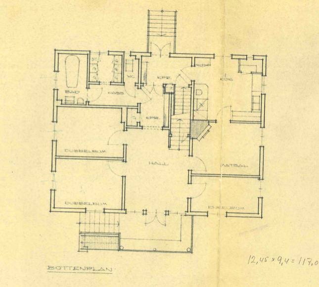 Ritning från 1966 över