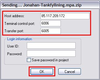Fyll i den publika IP-adressen till MDR-310.