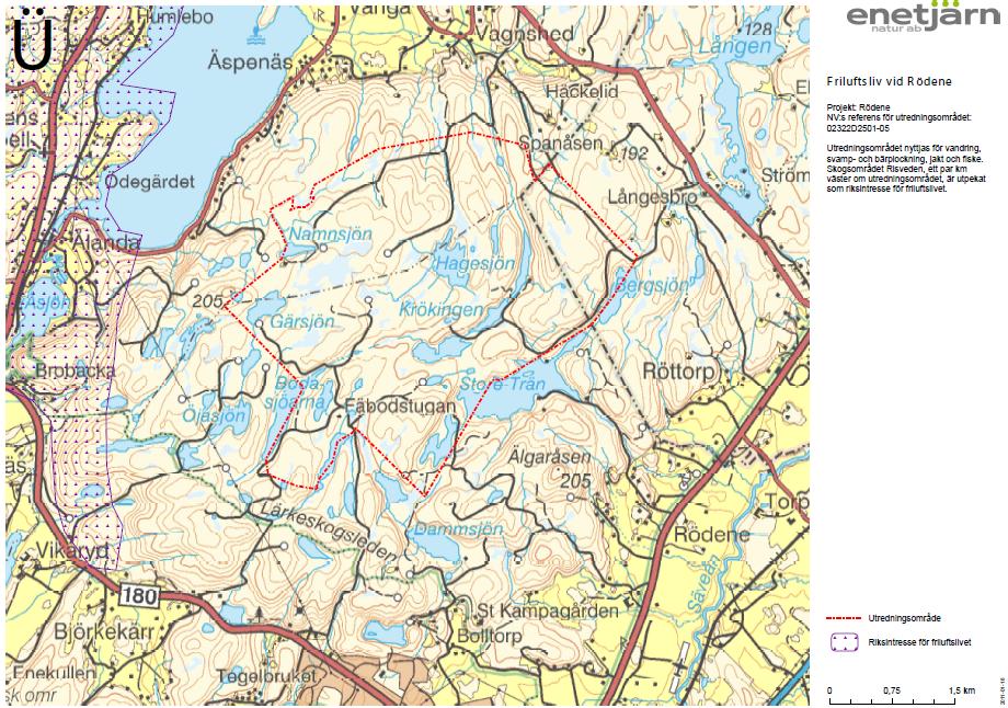 Lärkesskogsleden som löper söder om utredningsområdet underhålls inte längre.