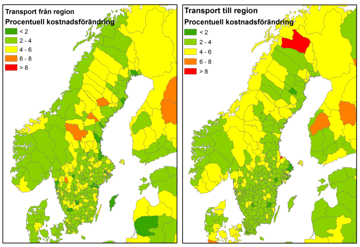 Metod Analyserna i följande underlagsrapport bygger på simuleringar i Trafikverkets Samgodsmodell genomförda vid CERUM.