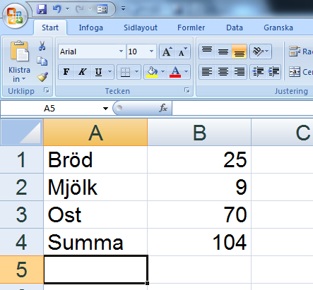 Formler Formler, Cellreferenser, Absolut referens, Paranteser Microsoft Office Excel 2007 Formler är ekvationer som används för att beräkna värden i kalkylblad. Formler inleds med likhetstecken (=).