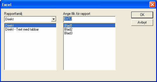 Här kan man vandra mellan Excel och rapportfliken då man laddar över olika analyser. Dock är det viktigt att man döper varje flik med ett nytt namn om man vill få nya flikar för varje analys.