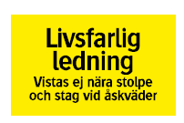 4. Vad betyder denna skylt? 5. När kan det vara aktuellt med denna skylt? 2008:3 1. Vem är skyldig att kontrollera att en driftsatt anläggning är säker? 2. Hur ofta ska man kontrollera en luftledning för 400V?