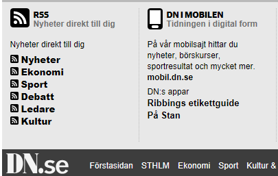 Hämta RSS-källa Markera önskad nyhetslista i strukturen, REDIGERA, INNEHÅLL. Kryssa i ANNAN EXTERN RSS-KÄLLA och skriv in adressen till RSS-flödet. Vilken adress har RSS flödet?