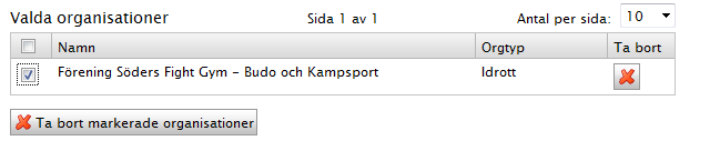 SÖK. Markera önskad förening och klicka på LÄGG TILL.