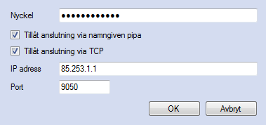 Det är viktigt att notera att servern måste köras, t.ex. i bakgrunden av Windows, för att schemalagda backuper ska kunna göras. Hur detta enklast säkerställs beskrivs nedanför.