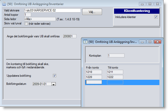 Redovisning Omföring mellan konton Ny funktion för automatisk omföring av balanser mellan konton. Används t.ex.