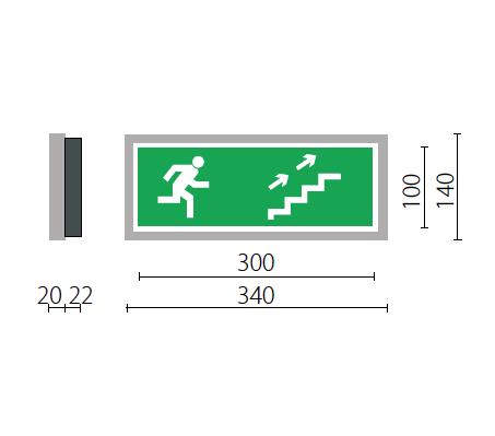 Enkel installation Läsavstånd 20 m Högkvalitativa LED från Osram Livslängd >50000 timmar/l70 Följer EN1838, RoHS och CE MONITOR LED Finns även med trådburen övervakning (CI2 3x64).