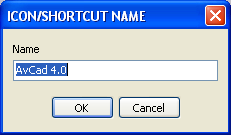 AvCad 4.0 föreslås automatiskt och du kan självfallet fritt välja vad som skall stå under ikonen. Tryck OK för att slutföra installationen.