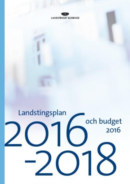 3 Nämnden för Blekingesjukhusets mål 2016 Landstingsplan 2016-2018 utgör utgångspunkt för nämndernas framtagande av indikatorer och målvärden I landstingsplanen har landstingsfullmäktige beslutat om