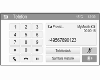 52 Telefon Besvara samtalet genom att välja Godkänn-skärmknappen i meddelandet eller tryck på 7 på ratten.