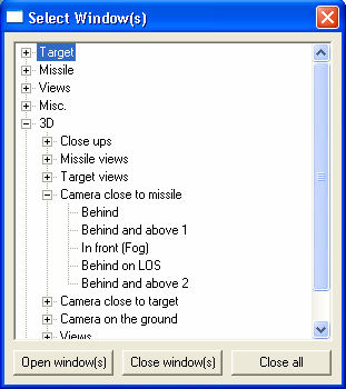 D.2.3. Select window(s) Dialogrutan Select window(s) används för att välja vilken information som skall visas på skärmen.