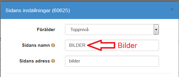 Annat att beakta Sidornas namn I den nya sidmallen visas sidornas namn i menyn med både stora och små bokstäver. Därför rekommenderas att konsekvent använda samma stil.