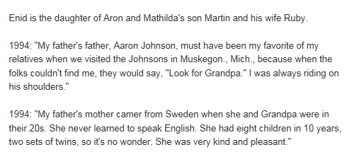 Arons och Mathildas barnbarn Enid