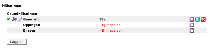 Röstbrevlåda Din telefon har en egen Röstbrevlåda. Första gången du använder systemet ska du spela in en personlig hälsning som spelas upp för dem som ringer till dig när du inte svarar.