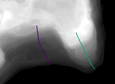 Figur 10. Profillinjer visualiserade på höjddata. Kartunderlag: Höjddata från Lantmäteriet, i2012/921 Figur 11.