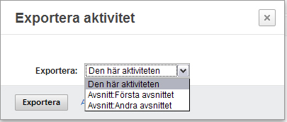 Den här uppgiften Alla aktivitetsmedlemmar kan exportera data från en aktivitet till en fil med kommaavgränsade värden (CSV).