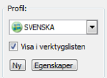 Kapitel 9. Inställningar - Profiler I listan över profiler väljer du profil. Den valda profilen visas överst i listan. Namnet på den valda profilen står också i den blå titellisten.