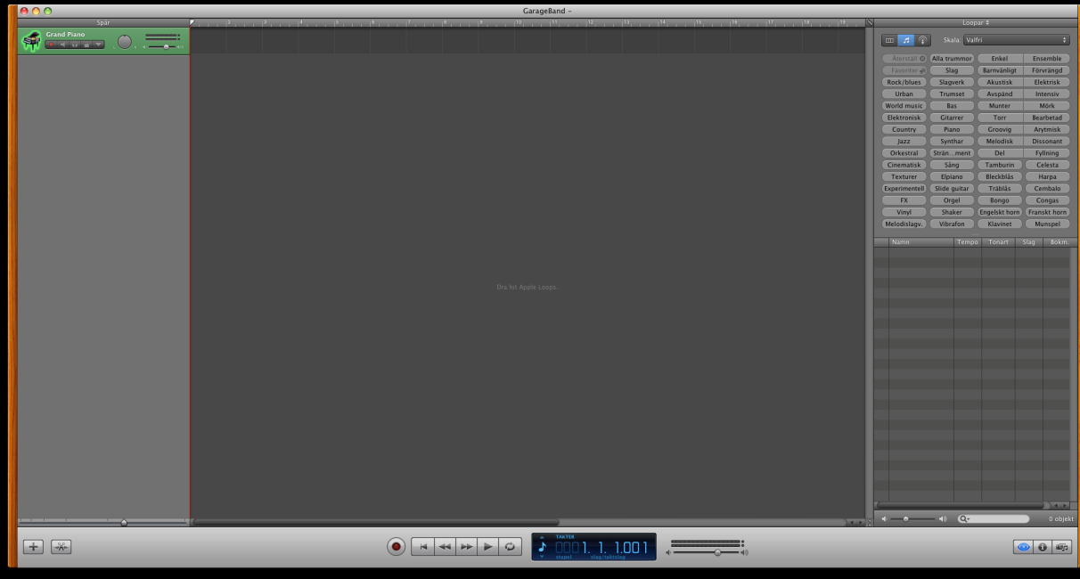 39 7.3.2 GarageBand Det världsberömda företaget Apple Inc har utvecklat programmet GarageBand. GarageBand är ett lättlärt musikprogram. GarageBand är en arbetsstation för digitalt ljud.