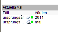 Göra val I QlikView ställer man frågor genom att välja olika värden som presenteras i valboxar.