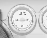 Instrument och reglage 99 Bränslemätare Bränslevalsreglage Temperaturmätare motorkylvätska Visning av bränslenivån resp. gastrycket i tanken beroende på driftläge.