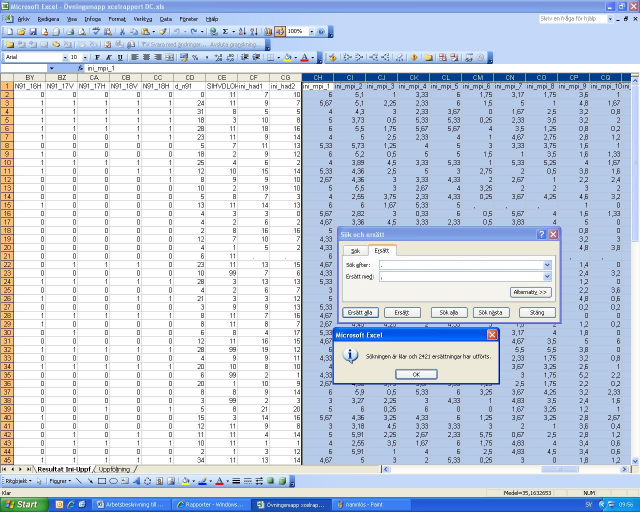 Flera moment i Excel förutsätter att det inte finns helt tomma rader eller kolumner i dataområdet. Skanna gärna genom dataområdet och säkerställ att så inte är fallet.